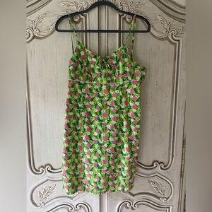 Lilly Pulitzer Green and Pink Floral Mini Dress